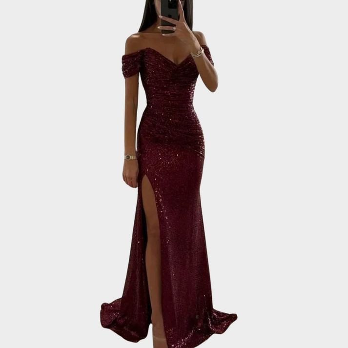 EB | Damen Lange Elegante Abendkleid mit Schlitz für Frauen