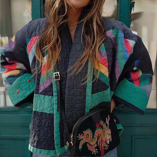 EB | Damen Kimono Jacke Regenbogen Elegant und Bequem