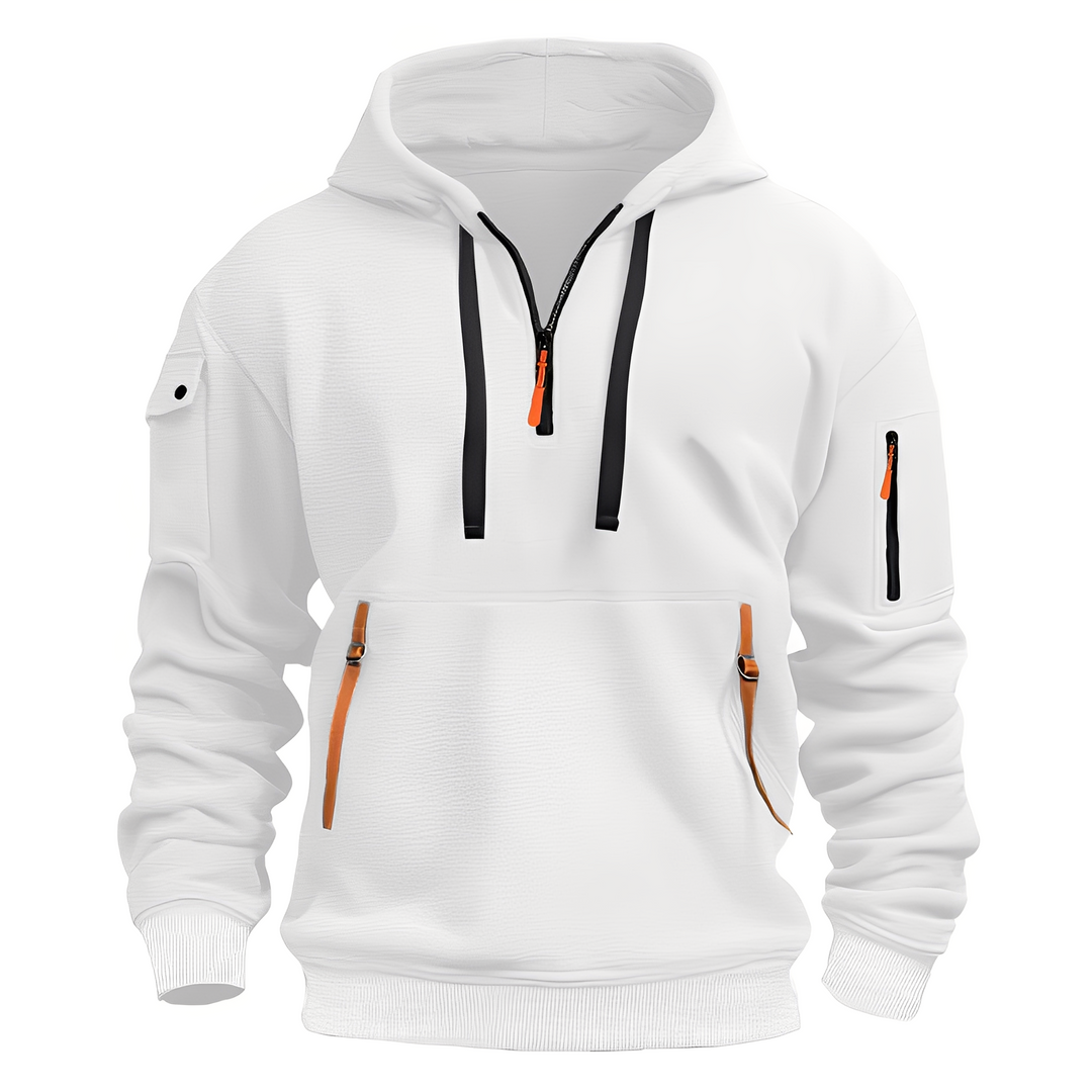 EB | Lässiger, lockerer Hoodie mit Reißverschluss für Männer