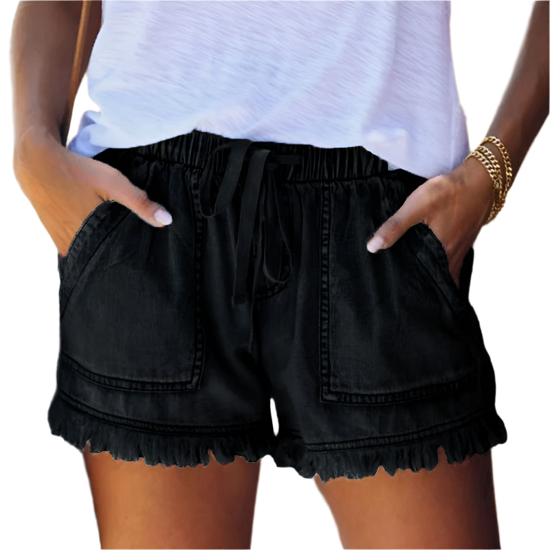 EB | High-Waist Denim-Shorts