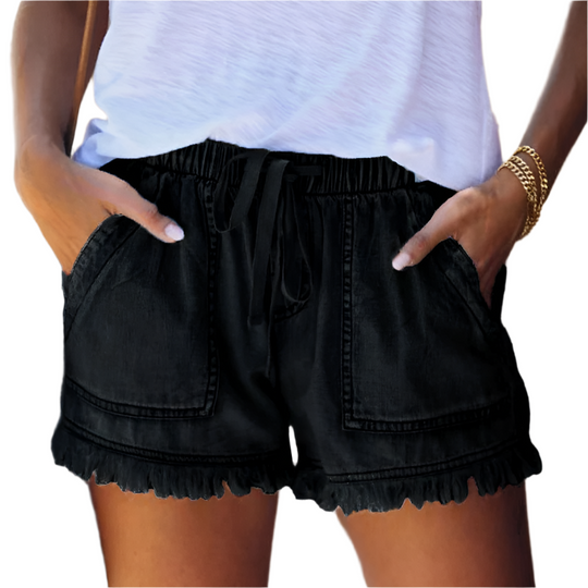 EB | High-Waist Denim-Shorts