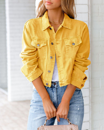 EB | Modische Jeansjacke mit Knöpfen und Taschen