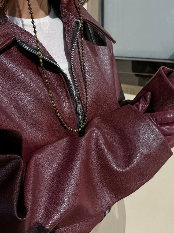 EB | Vintage Rote Jacke mit Reißverschluss