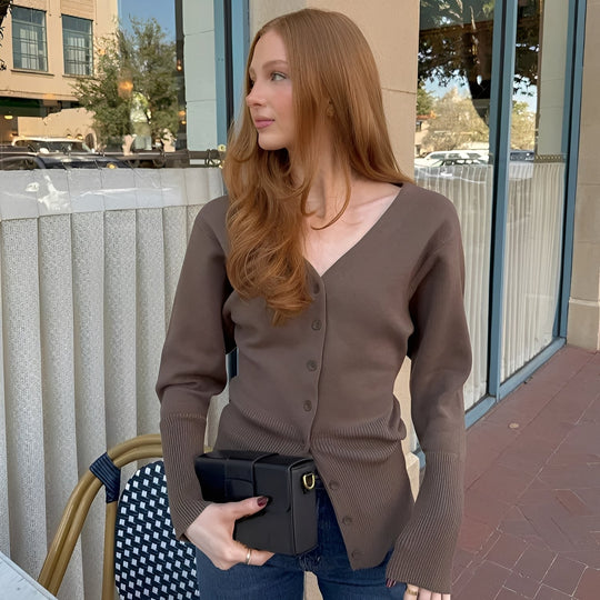 EB | Stylischer, taillierter Cardigan-Mantel für Damen