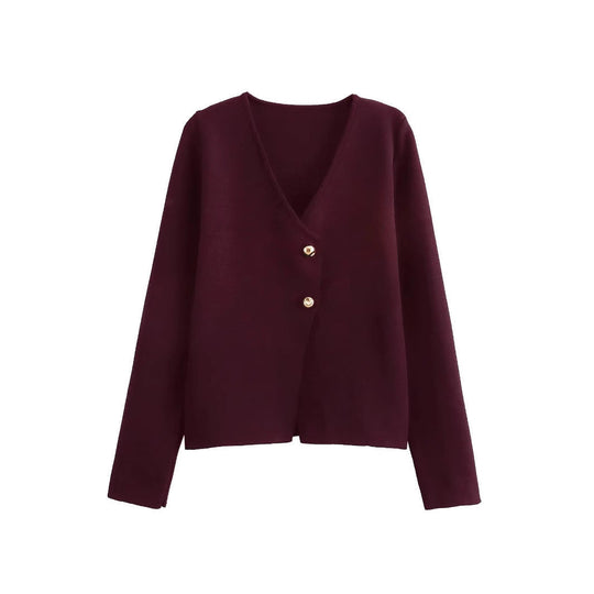 EB | Einfacher, figurschmeichelnder Strickcardigan für Frauen