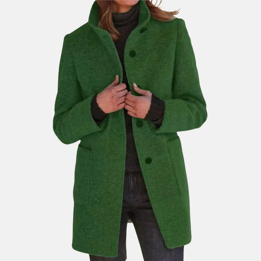 EB | Vintage Tweed Damenjacke mit Elegantem Rollkragen