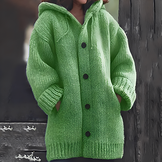 EB | Bequemer Strickcardigan mit Kapuze für Frauen