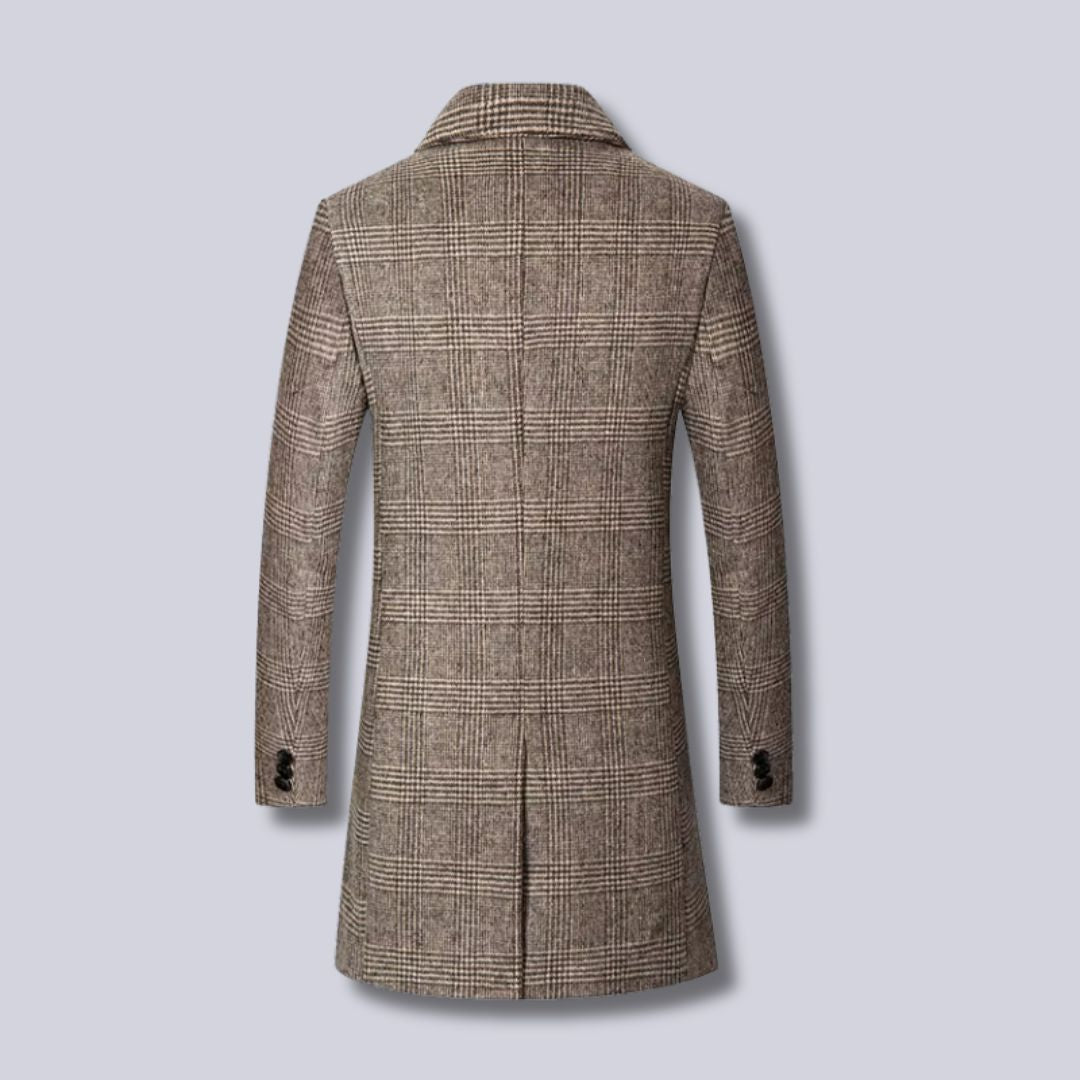 EB | Karierter Woll-Trenchcoat