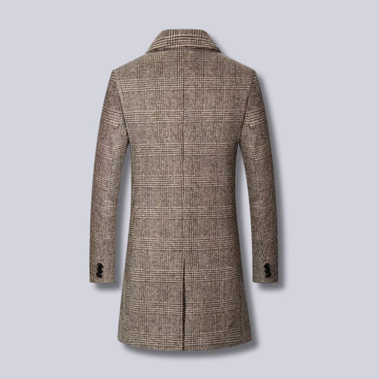 EB | Karierter Woll-Trenchcoat