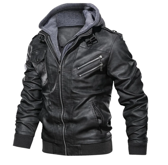 EB | Lederjacke mit Kapuze für Herren