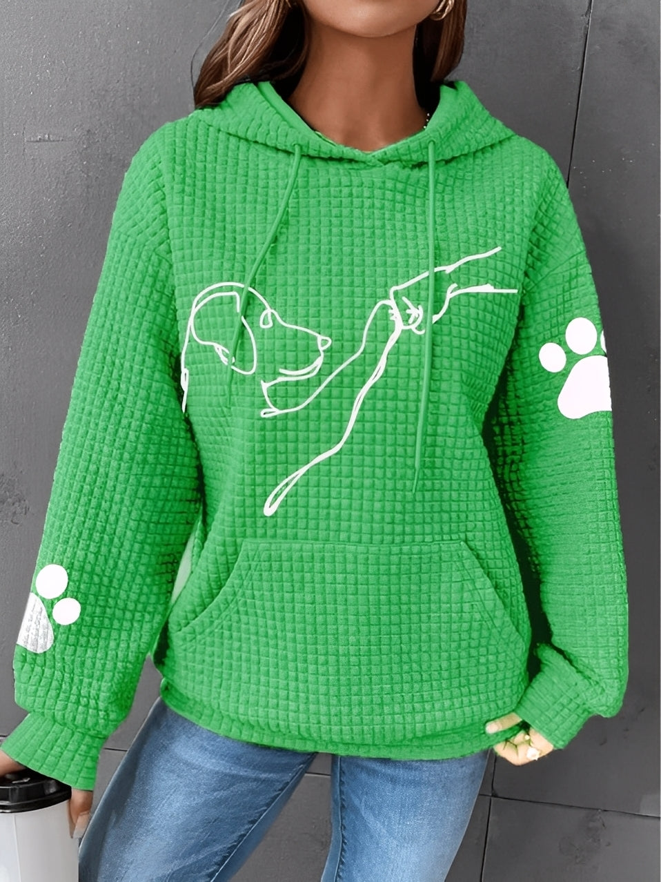 EB | Bedruckter, Warmer Kapuzensweatshirt für Frauen