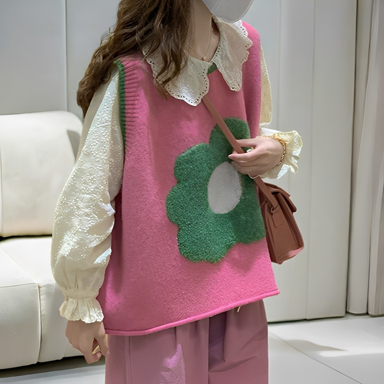 EB | Bequeme Weste mit Blumenmuster für Damen