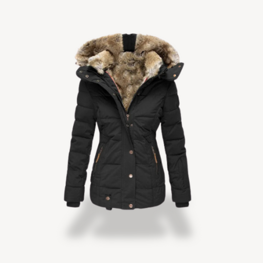 EB | Damen Pufferjacke mit Kunstpelzkapuze