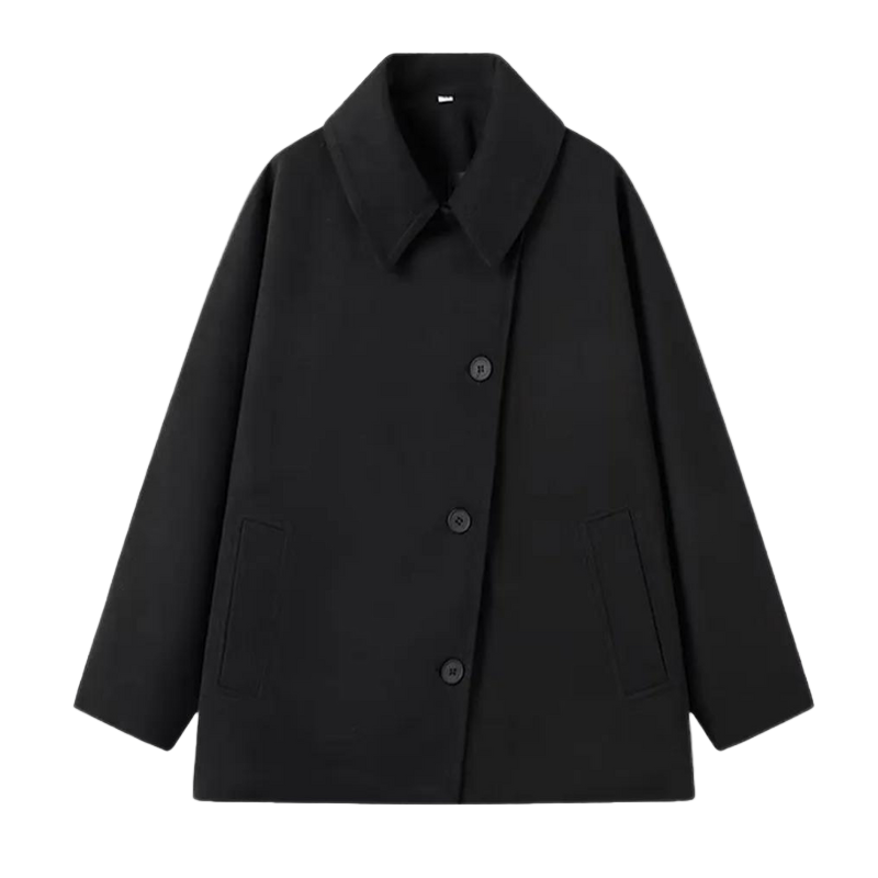 EB | Damen Übergangsjacke Im Oversized-Stil mit Knopfverschluss