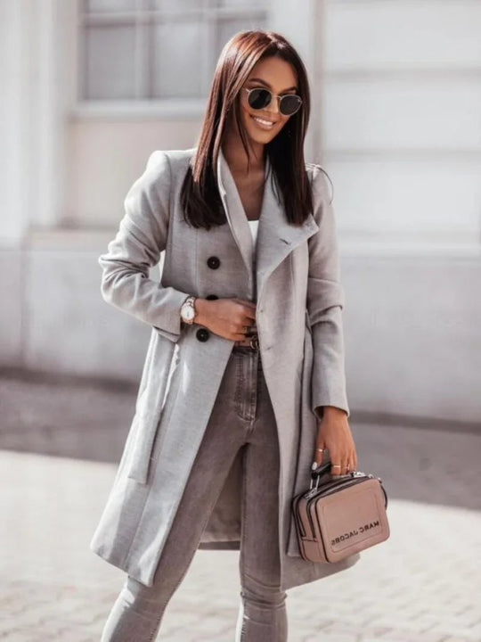 EB | Klassischer Damen Trenchcoat Mit Doppelter Schleifenverschluss