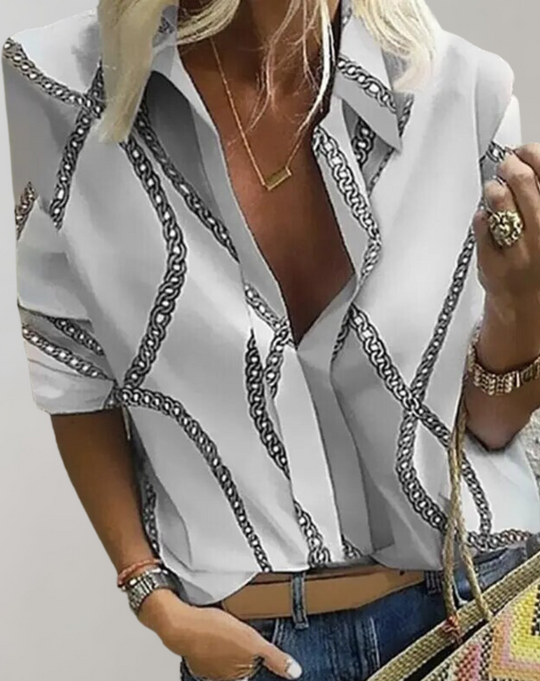 EB | Seidenbluse mit Kettenmuster für Damen