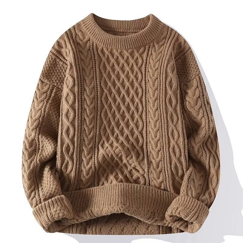 EB | Strickpullover Weiches Kabelstrick Rundhals Langarm Bequeme Passform