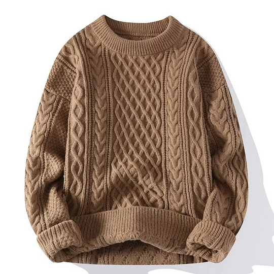 EB | Strickpullover Weiches Kabelstrick Rundhals Langarm Bequeme Passform