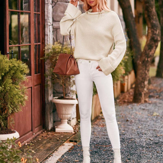 EB | Oversized Rollkragenpullover Baumwolle Bequem und Stilvoll