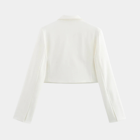 EB | Cropped Blazerjacke Maßgeschneiderte Langarm Open Front