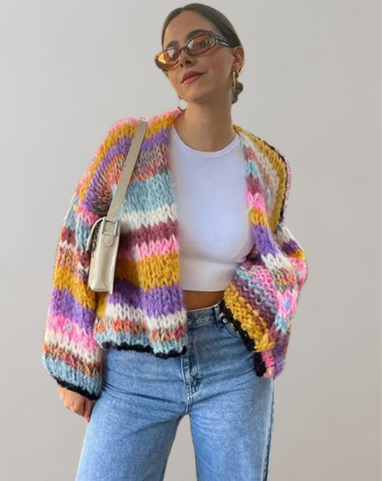 EB | Übergroße und Bunte Strickjacke