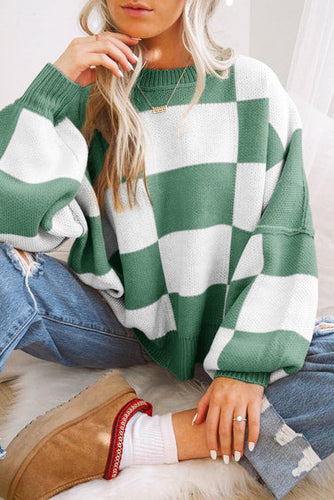 EB | Karierte Rundhals Strickpullover Ideal für den Winter