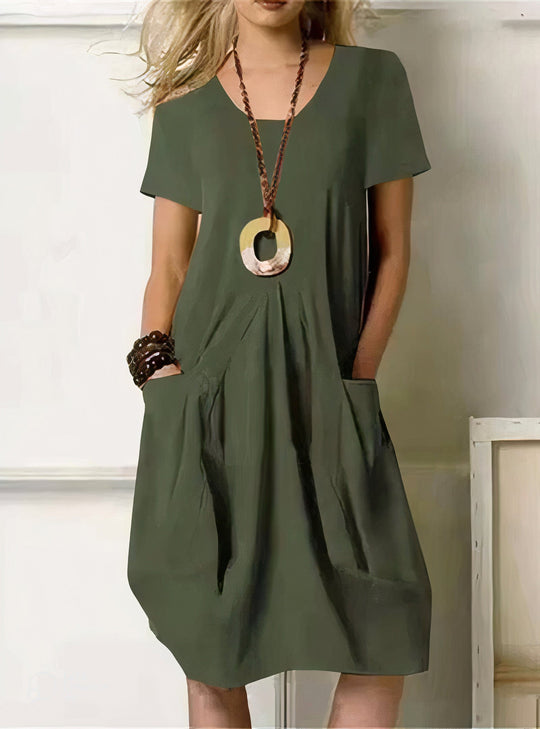 EB | Bauchbedeckendes Midi-Kleid mit Taschen
