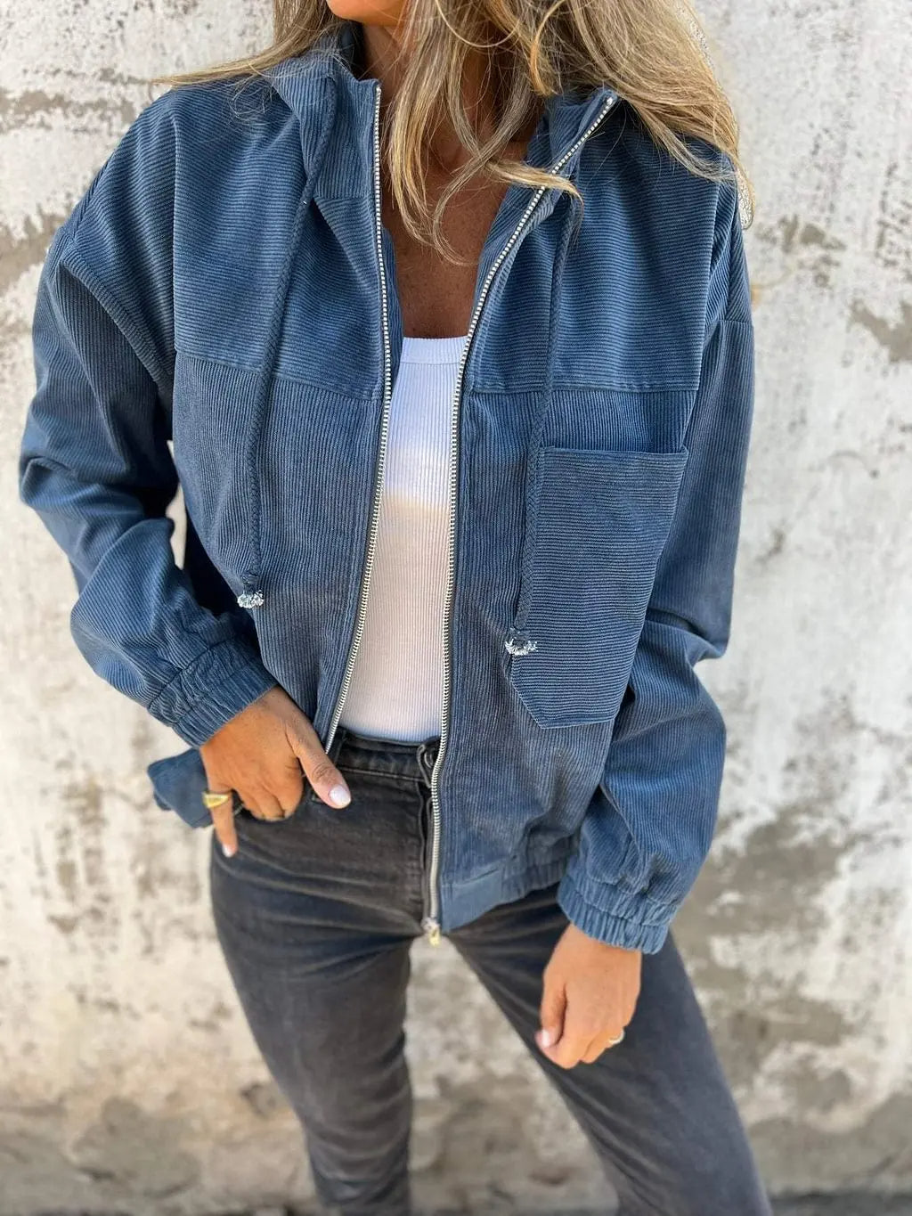 EB | Corduroy-Jacke mit Kapuze