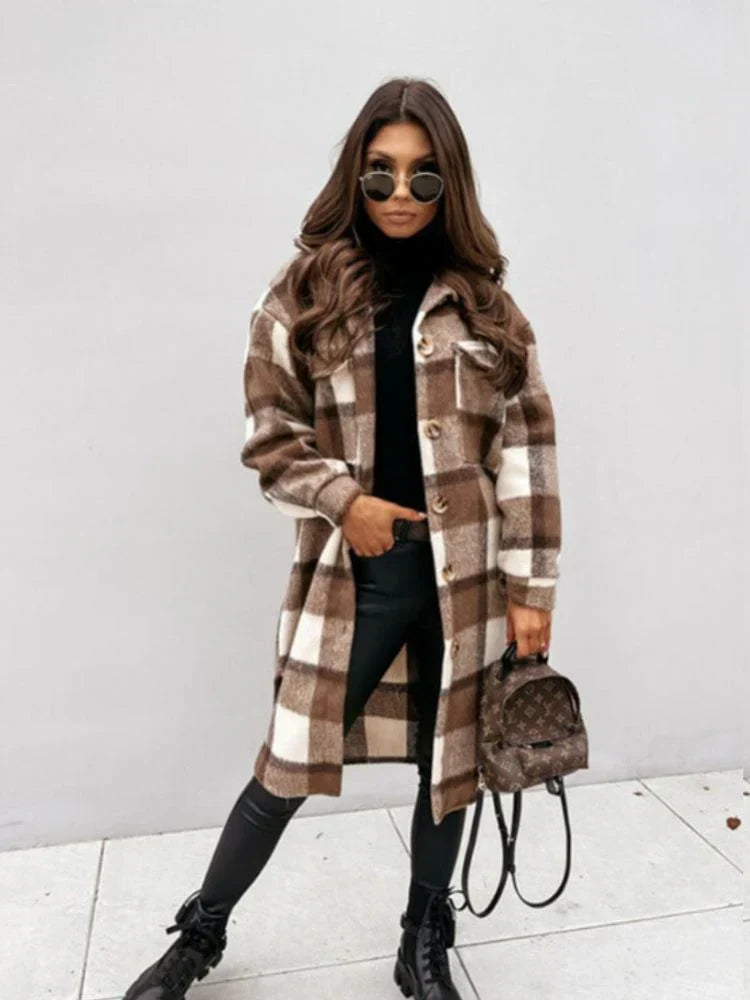EB | Lange Karierte Jacke