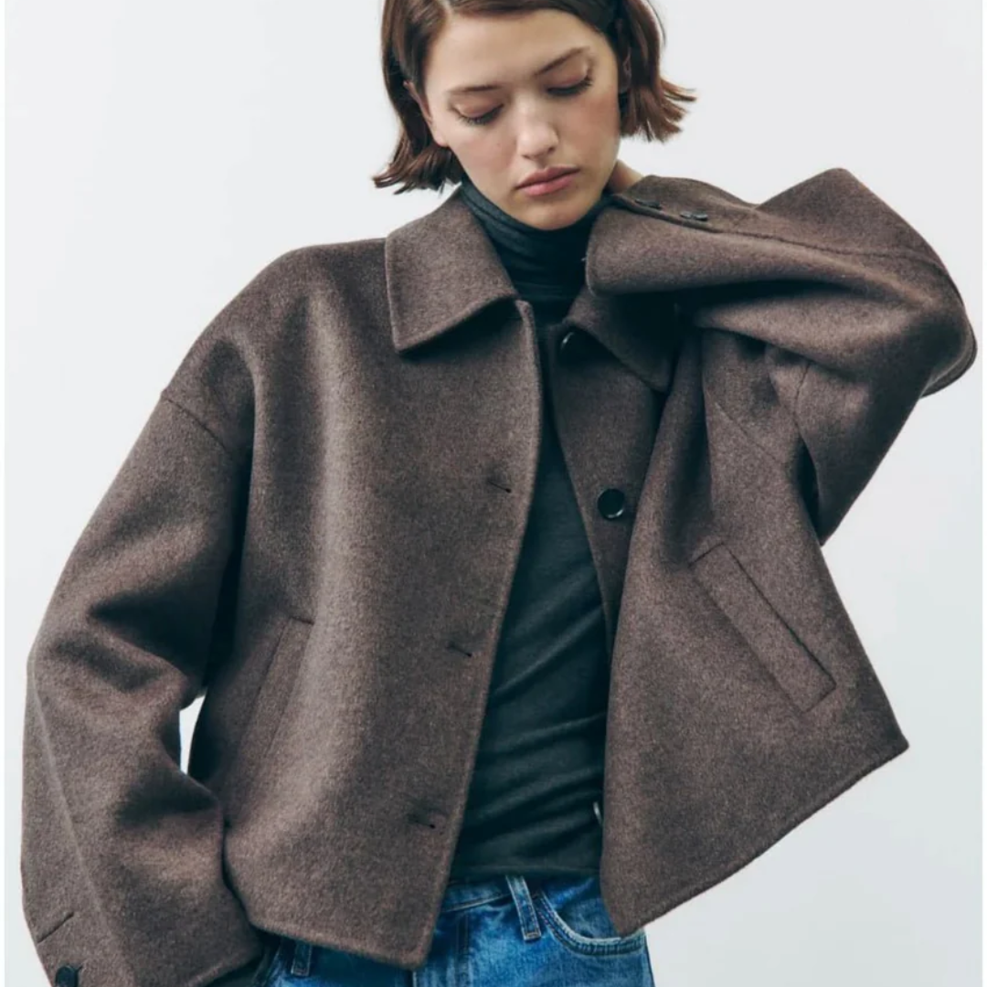 EB | Damen Oversized Button Down Winter Mantel Warme
