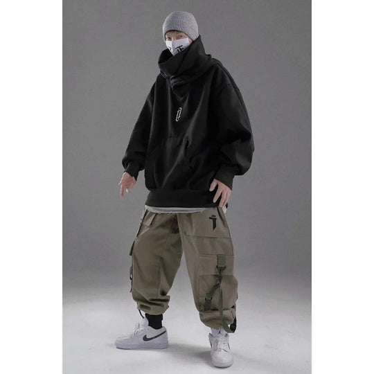 EB | Ninja-Hoodie mit Doppeltem Ausschnitt