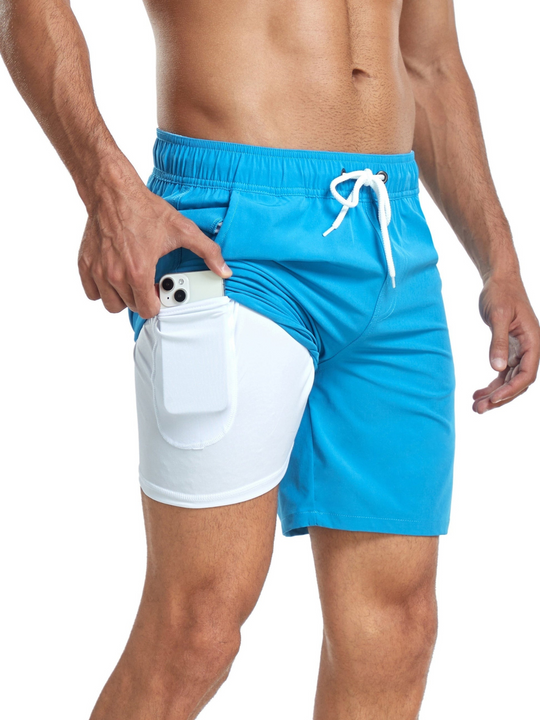 EB | Schnell Trocknende Herren Badehose Doppelschicht Design