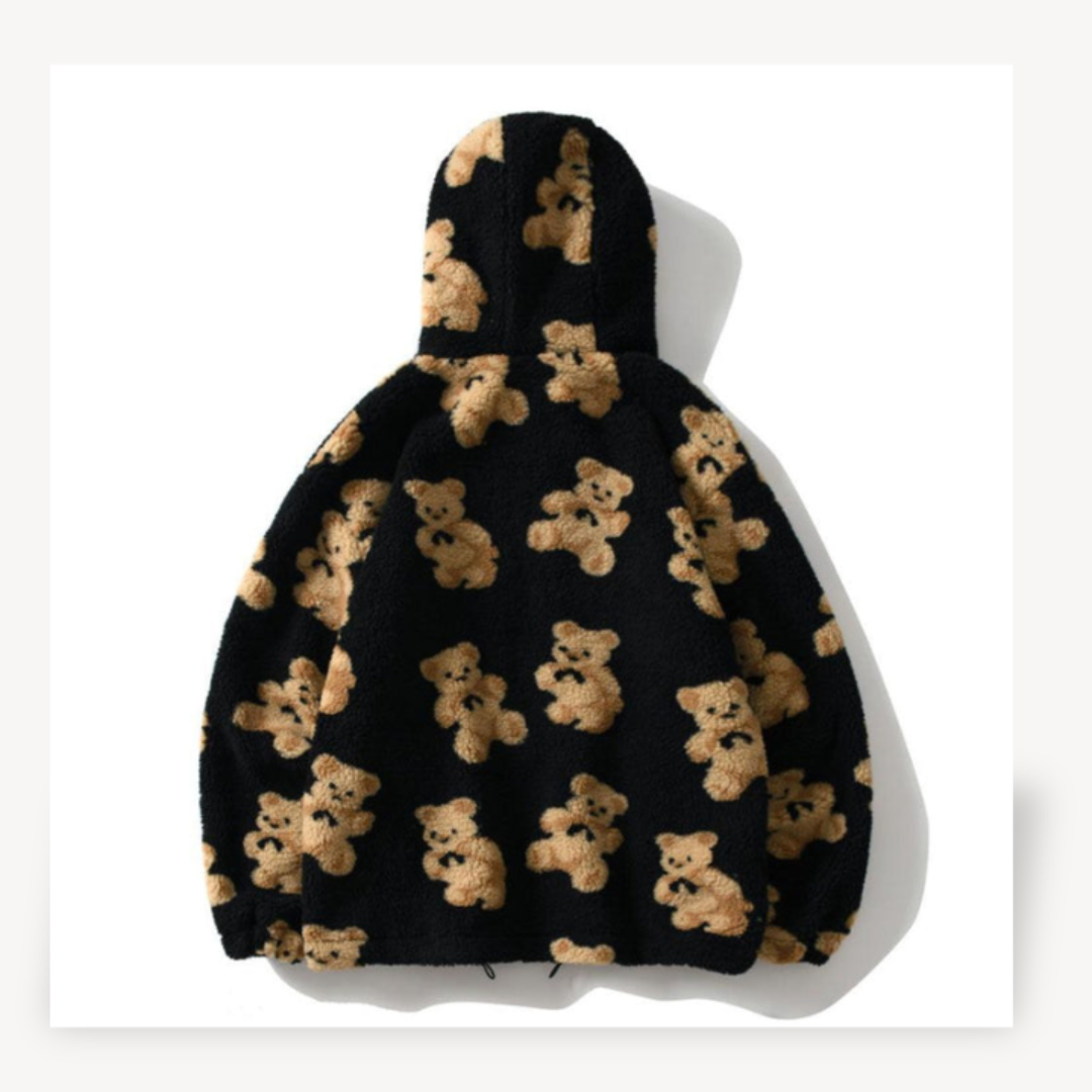 EB | Teddy Bear Muster Kapuzenjacke für Frauen