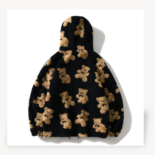 EB | Teddy Bear Muster Kapuzenjacke für Frauen