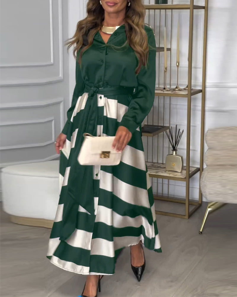 EB | Kleid mit Streifenmuster und Reversriemen