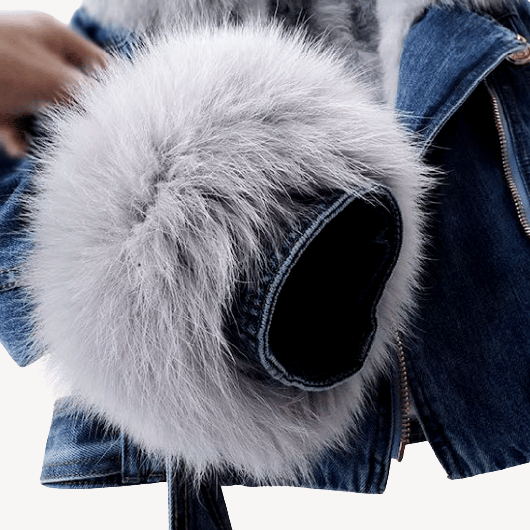 EB | Kunstpelzgefütterte Denimjacke für Frauen
