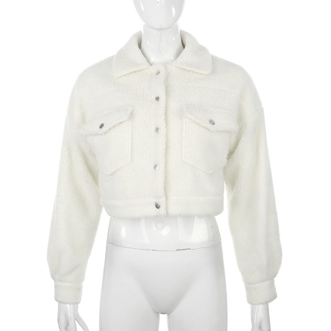 EB | Kurzjacke aus Wolle für Frauen Weiß