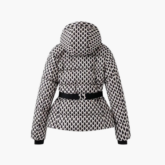 EB | Steppjacke mit Gürtel und Kapuze - Elegante, Wasserabweisende Winterjacke für Alltag und Outdoor