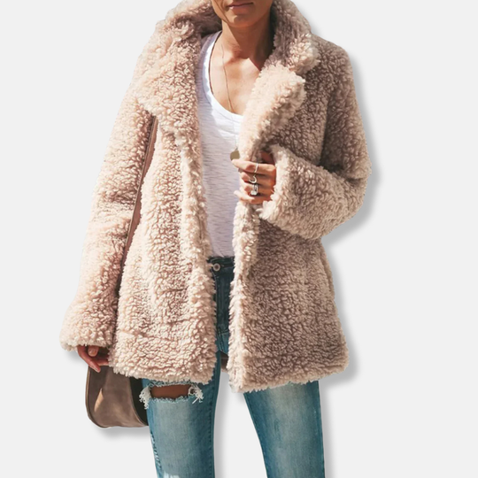 EB | Fleece Teddy Mantel | Oversized Reverskragenmantel