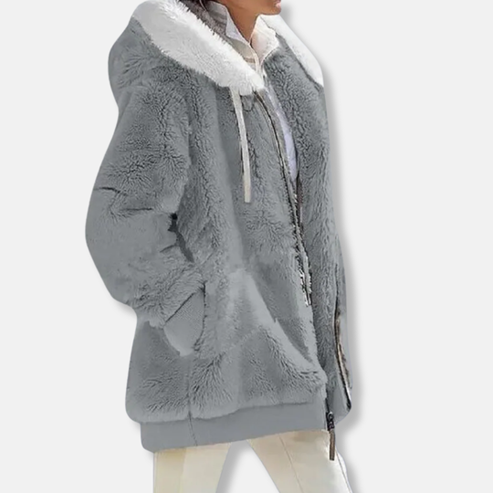 EB | Fleece Übergroße Fleecejacke Kapuzen-Reißverschlussjacke