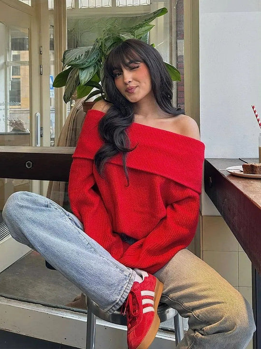 EB | Off-Shoulder Damen Strickpullover