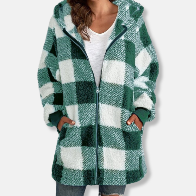 EB | Hoodie Oversized Fit Weiches Strickmaterial Reißverschluss Längeres Modell Lässig