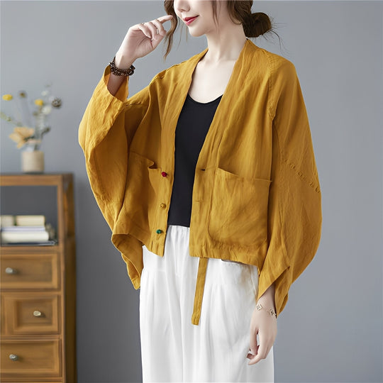 EB | Locker kurzer Cardigan mit Taschen
