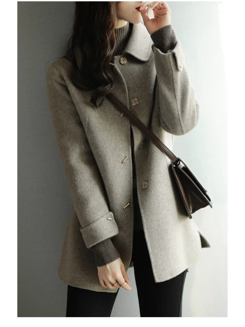 EB | Damen Klassischer Petite Trenchcoat Mit Spitzem Kragen