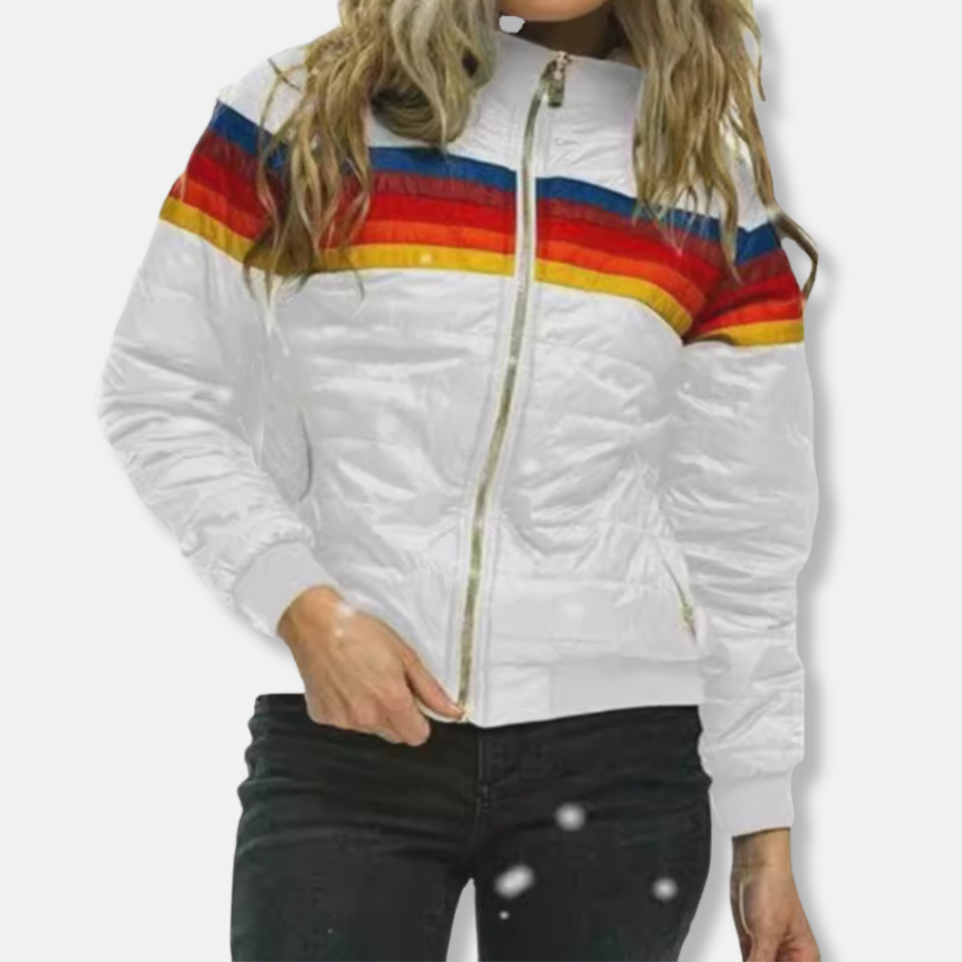 EB | Pufferjacke gesteppt Slim Fit Hoher Kragen Rippensaum