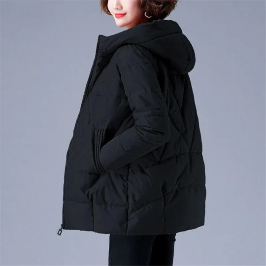 EB | Elegante unifarbene gerippte gesteppte Jacke mit Reißverschluss ideal für Herbst/Winter