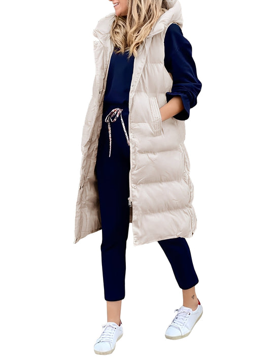 EB | Stylischer, Ärmelloser, Langer Weste-Mantel für Damen