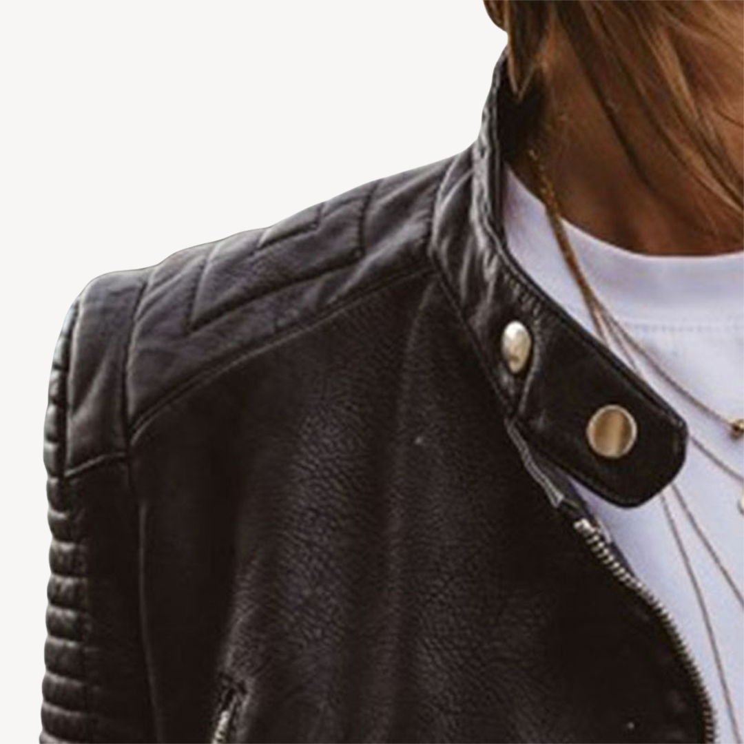 EB | Schwarze Lederbikerjacke für Frauen