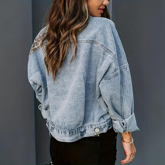 EB | Trendige Jeansjacke mit Leopardenmuster