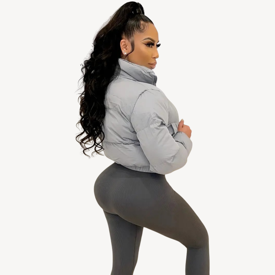 EB | Damen Cropped Puffer Zip Jacke